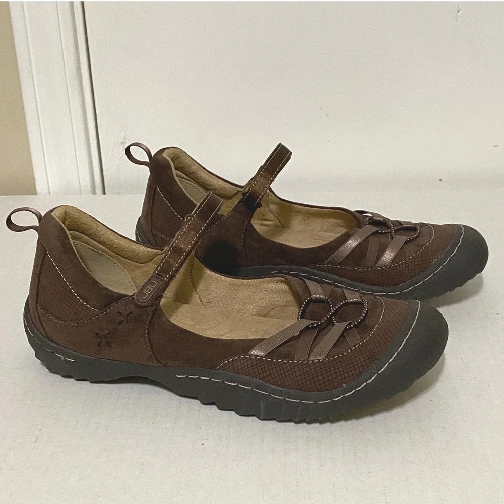 JBU Jambu Emmie Brown Vegan Mary Jane Memory Foam Flats Shoes Womens 9M Academia